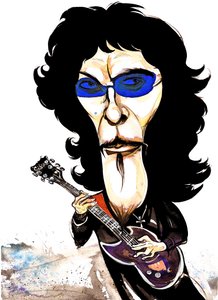 Tommy Iommi - karikatur af Neale Osborne